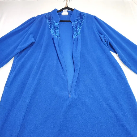 🌟 Blair Vintage Large Blue Women's Robe with Zipper - Grandma Vibes - Y2K - Picture 3 of 9